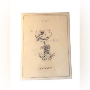 Snoopy Anatomical Skeleton Art Signed 10x8 lacquered wood panel